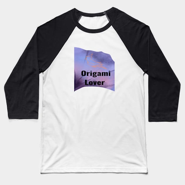 Origami Bird Silhoutte Baseball T-Shirt by Alemway